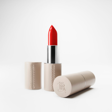 LA BOUCHE ROUGE – Découpe numérique de rond en suédine adhésive gris souris pour une marque de la haute beauté française
