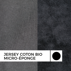 Zoom matière jersey coton bio et micro éponge de bambou