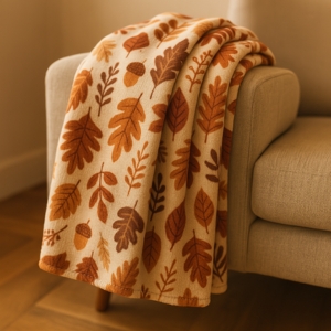 Plaid personnalisé en polaire sur le thème de l'automne